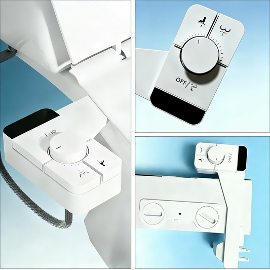 Marine Dana non-electric bidet attachment for toilet with dual self-cleaning nozzles