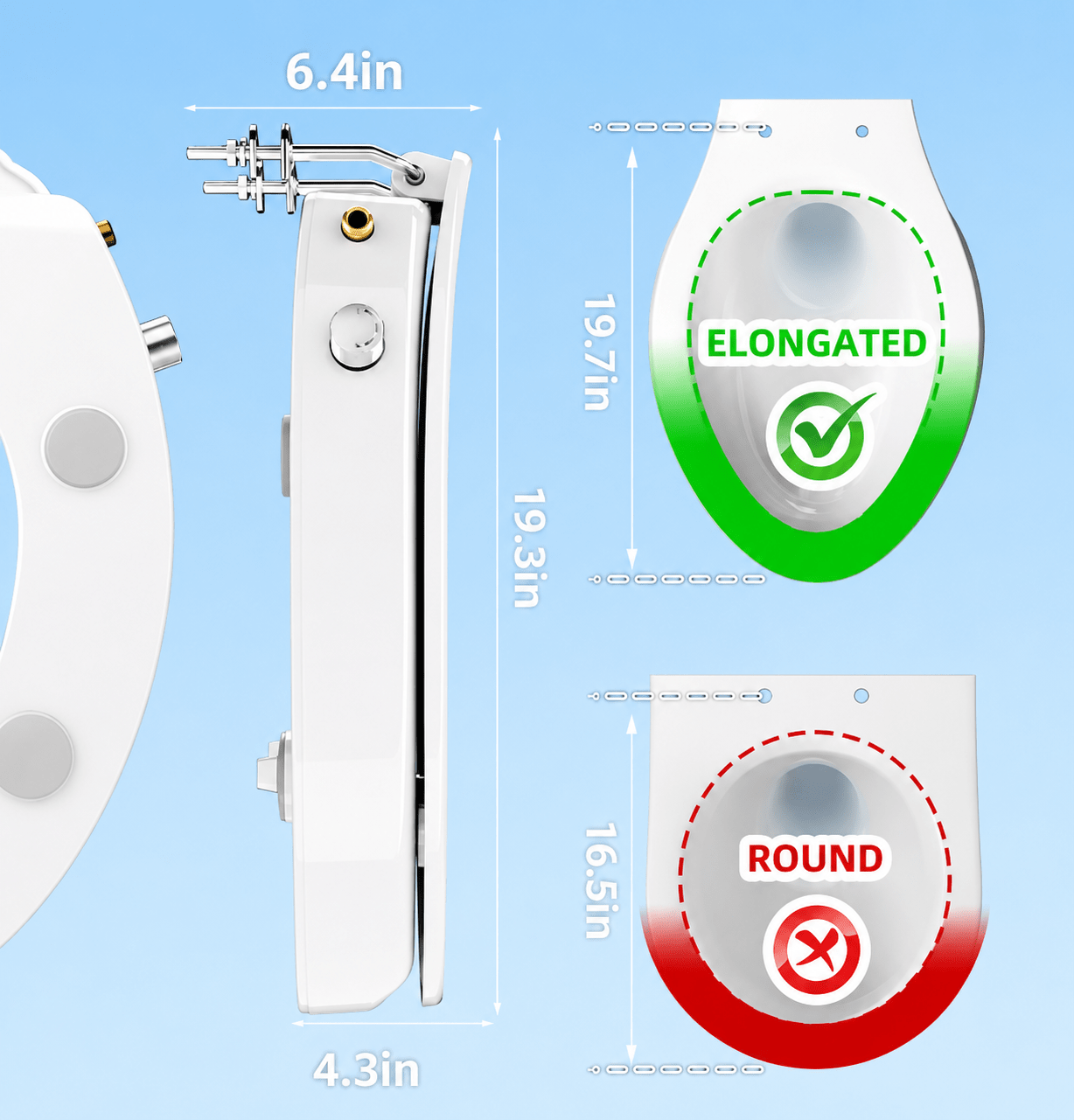 All-in-One Toilet Safety System with Bidet Seat and Support Arms - Marine Dana Store